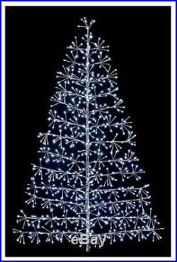 1.5m Silver Starburst Xmas Tree with White LEDs Outdoor Christmas Decoration