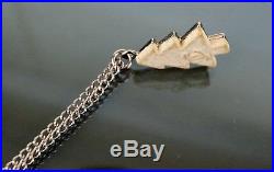 100% AUTHENTIC CHANEL SILVER TONE NECKLACE CHAIN With X-MAS TREE PENDANT VINTAGE