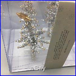 12 KIM SEYBERT Beaded Napkin Rings Set Silver Christmas Tree Gold Star Jewel NEW