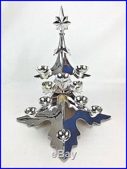 15 3D Silver Plated Christmas Tree 12 Ball Candle Holder Godinger Pottery Barn