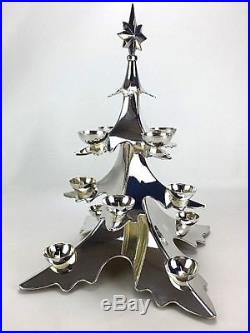 15 3D Silver Plated Christmas Tree 12 Ball Candle Holder Godinger Pottery Barn
