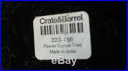 19 tall Crate and Barrel Pewter Crystal Tree Silver/Clear