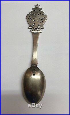 1932 A Michelsen Julen Sterling Silver Enamel Tree Christmas Xmas 6 Spoon Denma