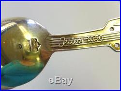 1939 Gift Tree MICHELSEN Enamel CHRISTMAS 925S Sterling Silver Spoon XMAS