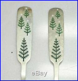 1950 A. Michelsen Christmas Trees JUL Sterling Silver Fork & Spoon Set 03DUD