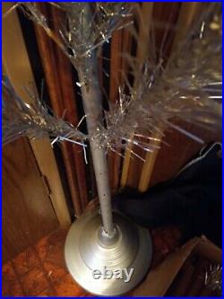 1950s 6' ALUMINUM Christmas TREE Glitter Pine with Box METAL TREES CO Stand USA