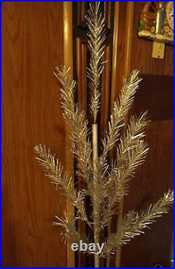 1950s 6' ALUMINUM Christmas TREE Glitter Pine with Box METAL TREES CO Stand USA