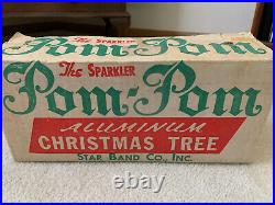 1950s Vintage 2' Aluminum Pom-Pom Christmas Tree With Original Box (all intact)