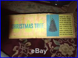 1950s Vtg Sparkler Pom-Pom Silver ALUMINUM 4 Foot CHRISTMAS Tree withOriginal Box