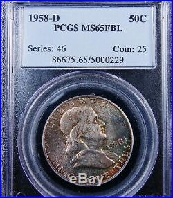 1958 D Franklin Pcgs Ms 65 Full Bell Lines Fabulous Christmas Tree Colored Gem
