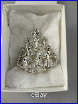 1972 Lincoln Mint Christmas Tree Sterling Silver Ornament. New, Unused, Mint