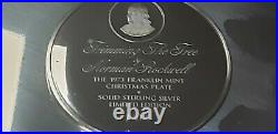 1973 Norman Rockwell Trimming the Tree Sterling Silver Christmas Plate Box ++