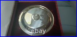 1973 Norman Rockwell Trimming the Tree Sterling Silver Christmas Plate Box ++