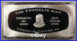 1979 Franklin Mint Silver Christmas Ingot Bringing Home The Yule Tree Box & COA