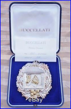 1994 Buccellati Christmas Sterling Silver Tree Ornament Fireplace & Stocking