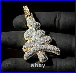 2.50 Ct Simulated Diamond Christmas Tree Gift Pendant 14k Two Tone Gold Plated