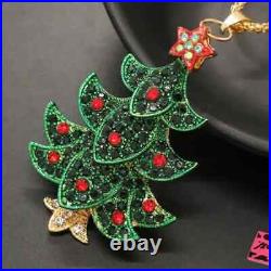 2 Ct Round Simulated Emerald Christmas Tree Pendant 14K Yellow Gold Plated