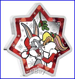 2018 Looney Tunes Christmas Tree Star Shaped 1oz Silver $1 coin NGC PF70 ER