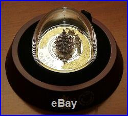 2020 CHRISTMAS TREE with MOVING TRAIN 3D SCULPTURE 5 oz. SILVER with GOLD Plating