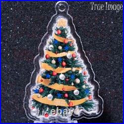 2022 Holiday Tree $2 Pure Silver Christmas Tree Coin Solomon Islands by PAMP