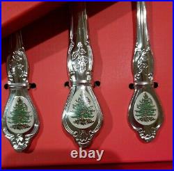 20pc Spode CHRISTMAS TREE Set 4 place setting 18/10 Stainless Flatware WALLACE