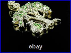 4 Ct Round Cut Diamond Money Bag Tree Dollar Pendant 1.5 14K Yellow Gold Over