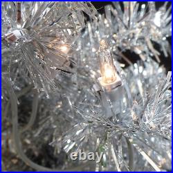 4 FT PRE-LIT TINSEL aluminum CHRISTMAS / EASTER TREE with METAL STAND