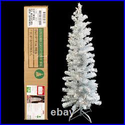 4 FT PRE-LIT TINSEL aluminum CHRISTMAS / EASTER TREE with METAL STAND