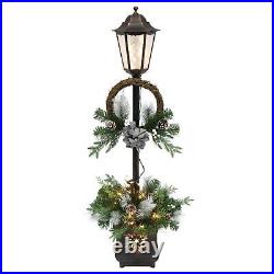 4-Foot Pre-Lit Christmas Lamp Post, with 35 Warm White LED Lights Holiday Decor