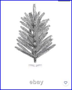 4 Ft. Silver Aluminum Christmas Tree 4'x35 55 Branches