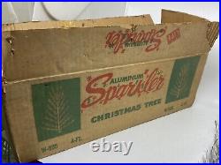 4' Silver Aluminum The Sparkler Christmas Tree Original Box w 48 Branches READ