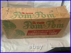 4' Silver Aluminum The SparklerPom-Pom Christmas Tree-Original Box + Paperwork