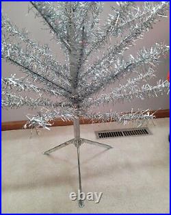 4' Silver Tree Tinsel Mfg Rhapsody R48 Yule Craft Unique Christmas Atomic Trendy