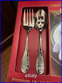 45 Piece SPODE CHRISTMAS TREE Flatware WALLACE 8 Place Settings & 5 Serving NEW
