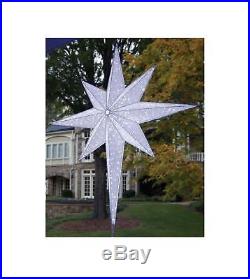48 LED White Silver Moravian Star Commercial Christmas Tree Topper Decoration