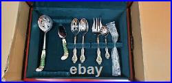 49 pcs SPODE Wallace CHRISTMAS TREE Stainless Flatware 8 PLACE SETTINGS