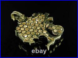 4Ct Real Moissanite Money Bag Tree Dollar Pendant 14K Yellow Gold Silver Plated