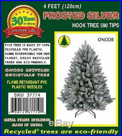 4ft Eco-Friendly Oncor Frosted Silver Christmas Tree