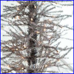 5 Ft Silver Twig Artificial Pre-Lighted Christmas Tree Home Holiday Decor Clear