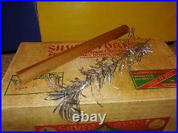 53 Vintage 50s Aluminum Christmas Tree Pom Pom Branches, Box, Silver Forest, Phila
