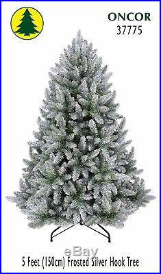 5ft Eco-Friendly Oncor Frosted Silver Christmas Tree