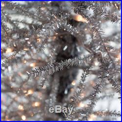 5ft Tinsel -Twig Christmas Tree by Sterling Tree Company, Silver, 5 ft