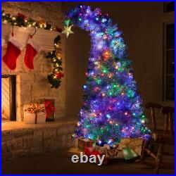 6 FT Christmas Tree With Gold Star 900 Silver Branch Tips 300 LED Lights 8 modes