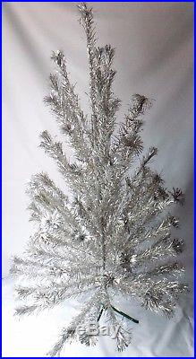 6 Feet POM POM Aluminum Christmas Taper Tree 6 FT Silver Vintage Old Sparkler