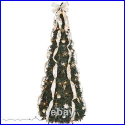 6' Silver & Gold Pull-Up Christmas Tree by Holiday Peak