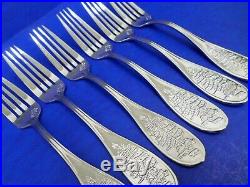 6 Spode CHRISTMAS TREE Glossy 18/10 China Stainless Flatware SALAD FORKS