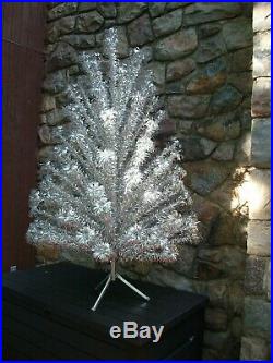 6 ft. Silver Aluminum 94 branch Evergleam Pom-Pom Christmas Tree