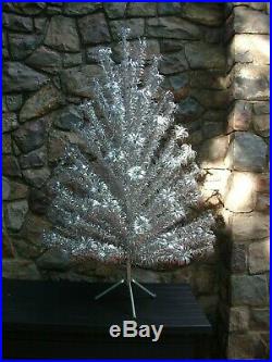 6 ft. Silver Aluminum 94 branch Evergleam Pom-Pom Christmas Tree