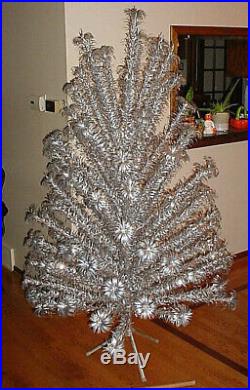 6 ft. Silver Aluminum 94 branch Evergleam Pom-Pom Christmas Tree Silver Sparkler