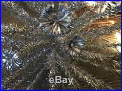6 ft. Silver Aluminum 95 branch Evergleam Pom-Pom Christmas Tree
